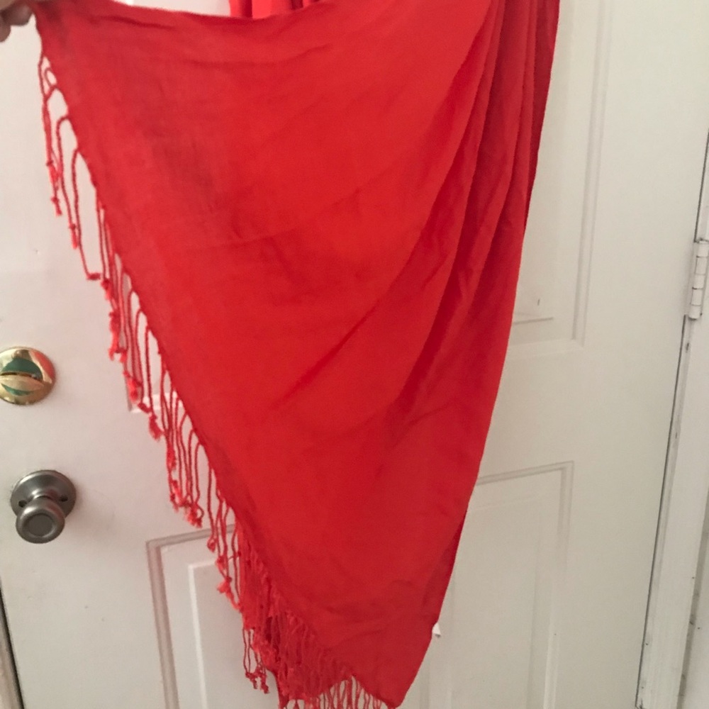 New Reddish Orange Wrap Scarf - Picture 4 of 4
